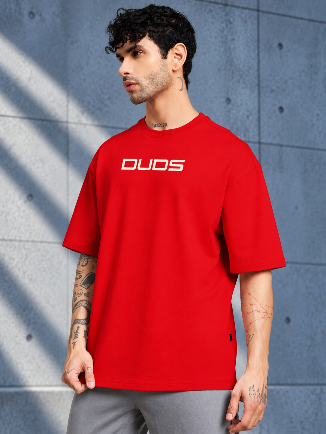 PORSCHE PRINTED OVER-SIZED T-SHIRT RED - Wearduds, view 4