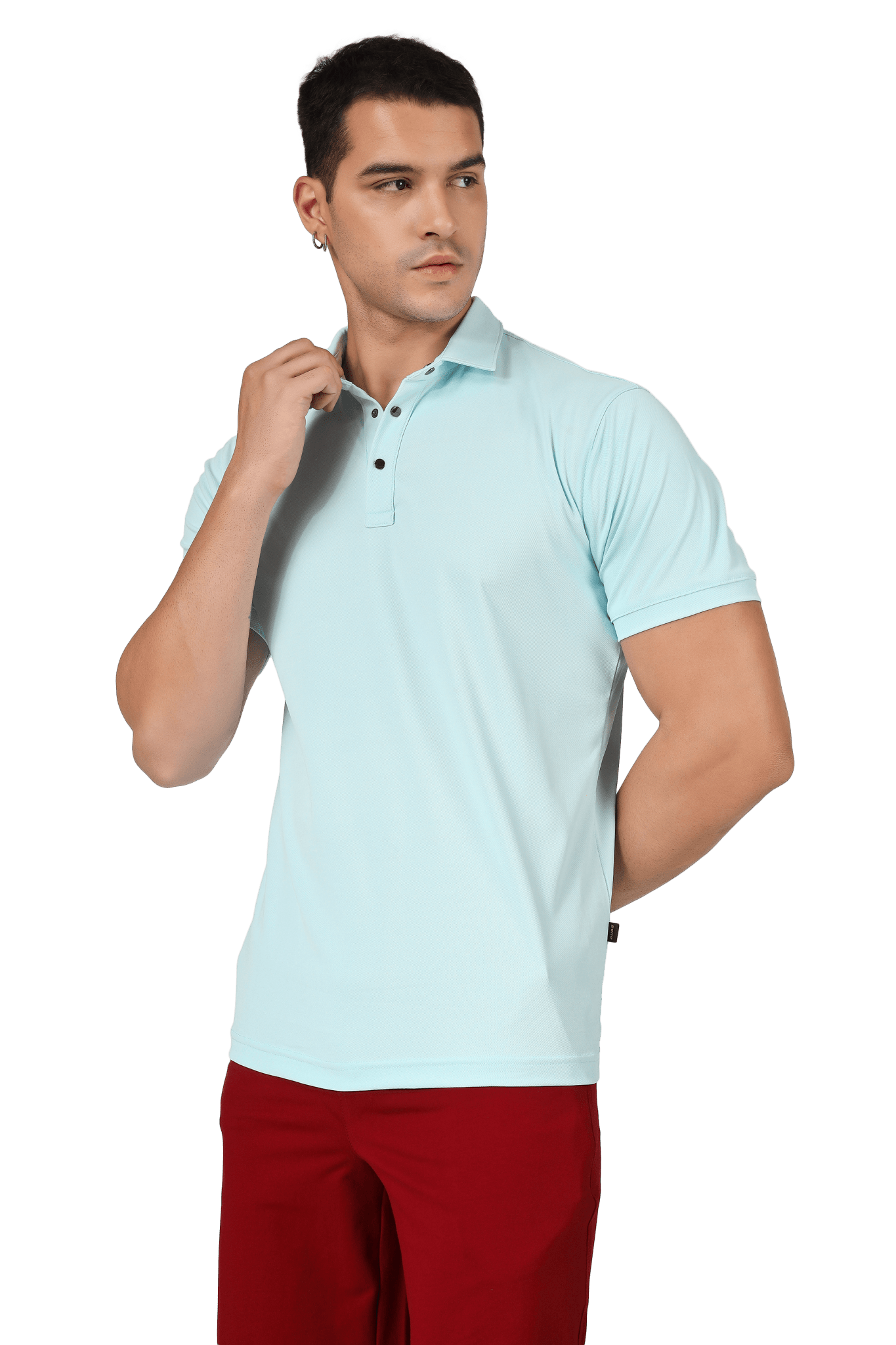 DUDS POWDER BLUE POLO NECK T - SHIRT - Polo T-shirt