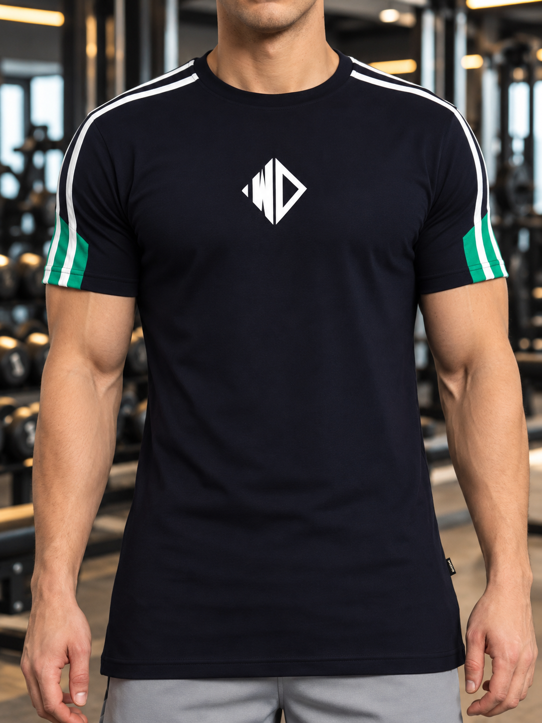 PRIMA REGULAR T-SHIRT NAVY BLUE GREEN - Wearduds, view 5