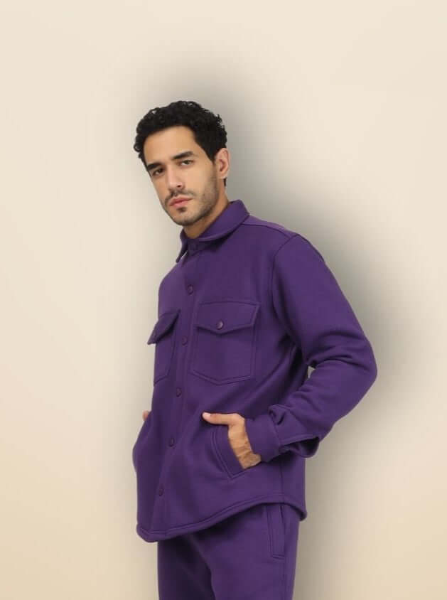 Purple Relaxed Fit Overshirt - Wearduds