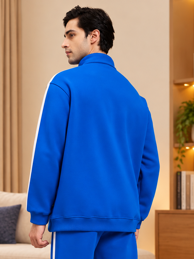 RAPID STRIDE COTTON FLEECE JACKET ROYAL BLUE - Wearduds, view 3