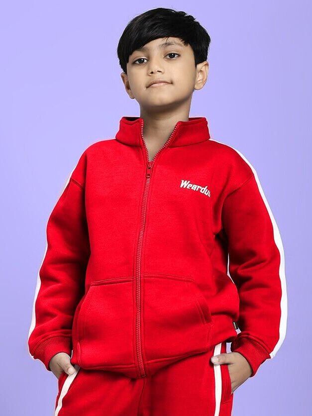 RAPID STRIDE FLEECE JACKET FOR BOYS AND GIRLS RED - KIDS JACKET