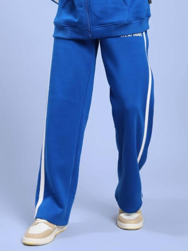 Close-up of RAPID STRIDE FLEECE JOGGER ROYAL BLUE waistband and cuffs.