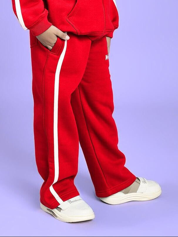 RAPID STRIDE FLEECE JOGGER FOR BOYS AND GIRLS RED - KIDS JOGGER