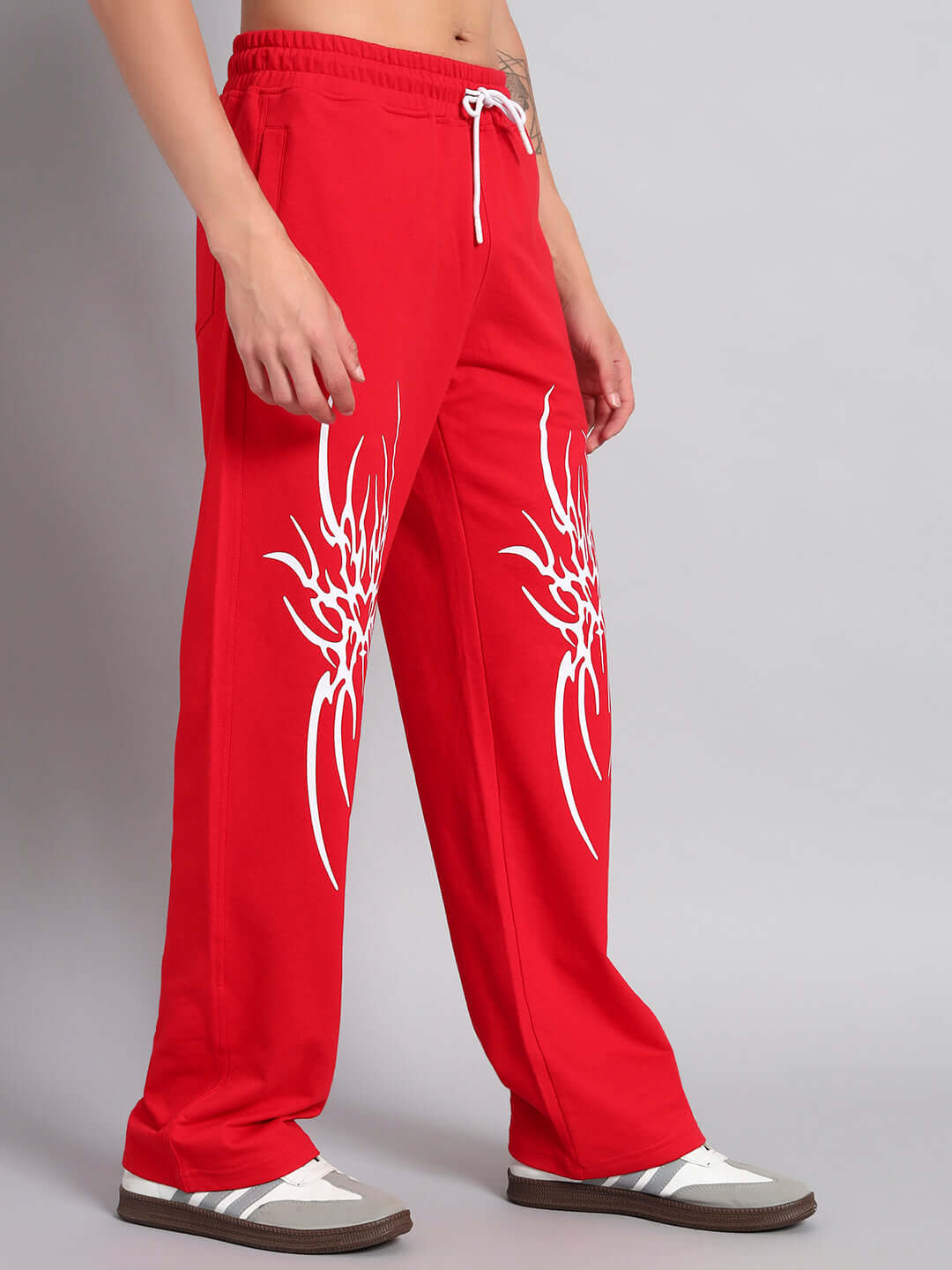 REDX BRANCHING COTTON JOGGER RED MEN with white design, comfortable fit.