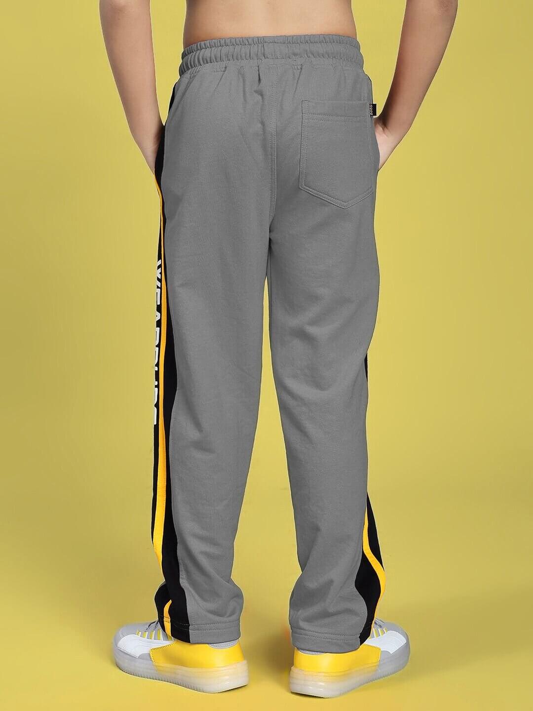 ROGER RELAXED FIT JOGGER FOR BOYS AND GIRLS GREY BLACK - KIDS JOGGER