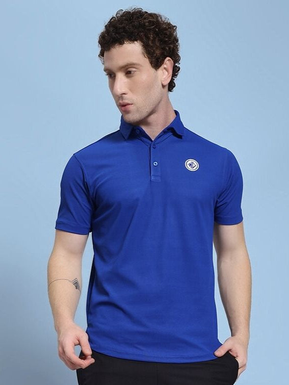 ROSEWOOD POLO REGULAR FIT T-SHIRT BLUE worn by a model