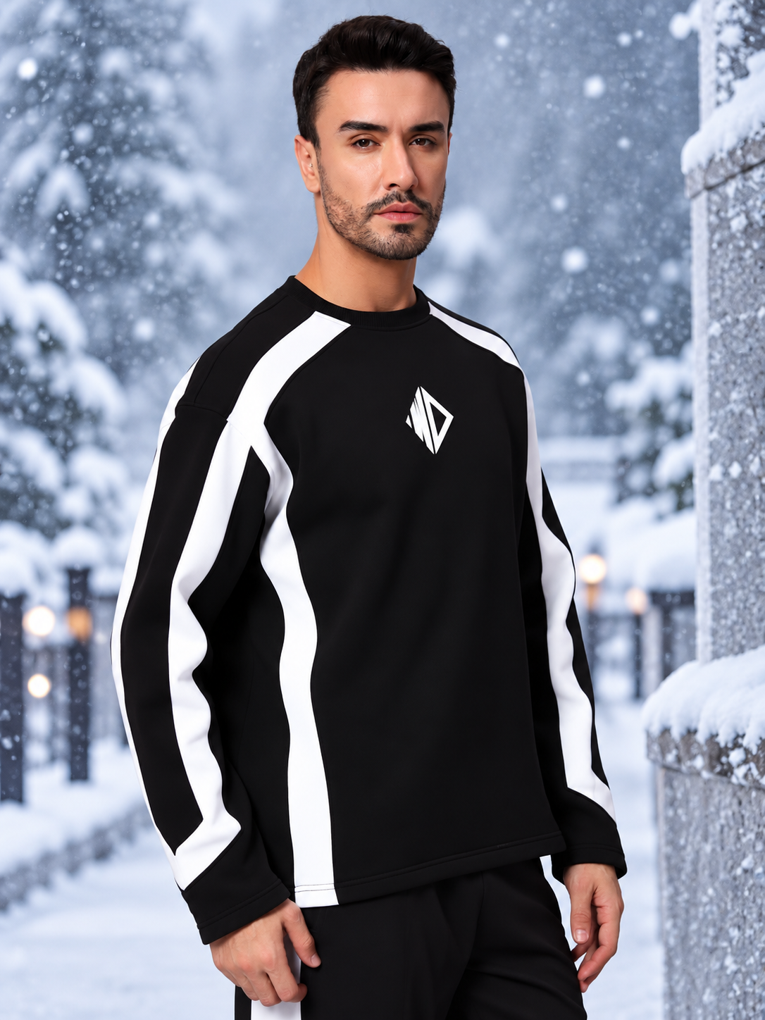 RUGBY OVERSIZED FLEECE SWEATSHIRT BLACK