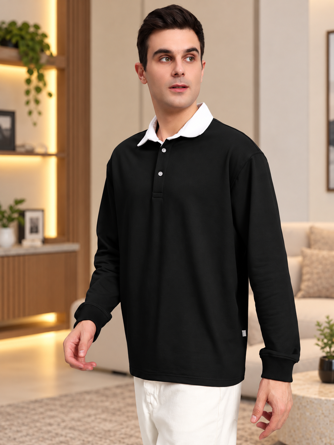 SAGOL POLO OVERSIZED SWEATSHIRT BLACK - Wearduds, view 2