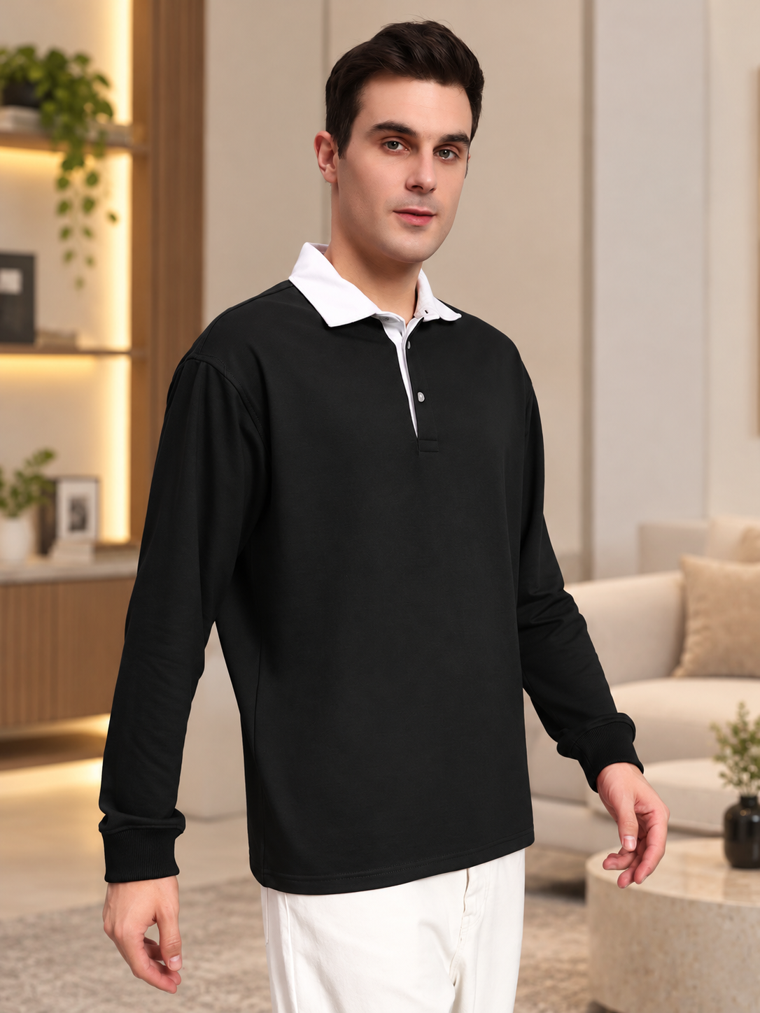 SAGOL POLO OVERSIZED SWEATSHIRT BLACK - Wearduds, view 4