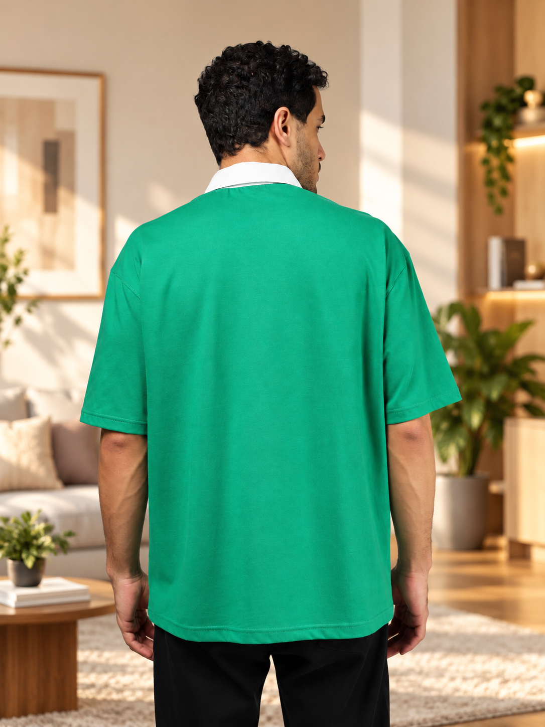 SAGOL POLO OVERSIZED T-SHIRT GREEN - Wearduds, view 3