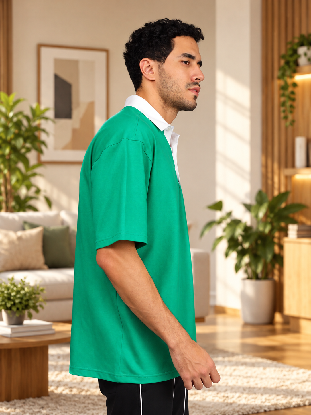 SAGOL POLO OVERSIZED T-SHIRT GREEN - Wearduds, view 4