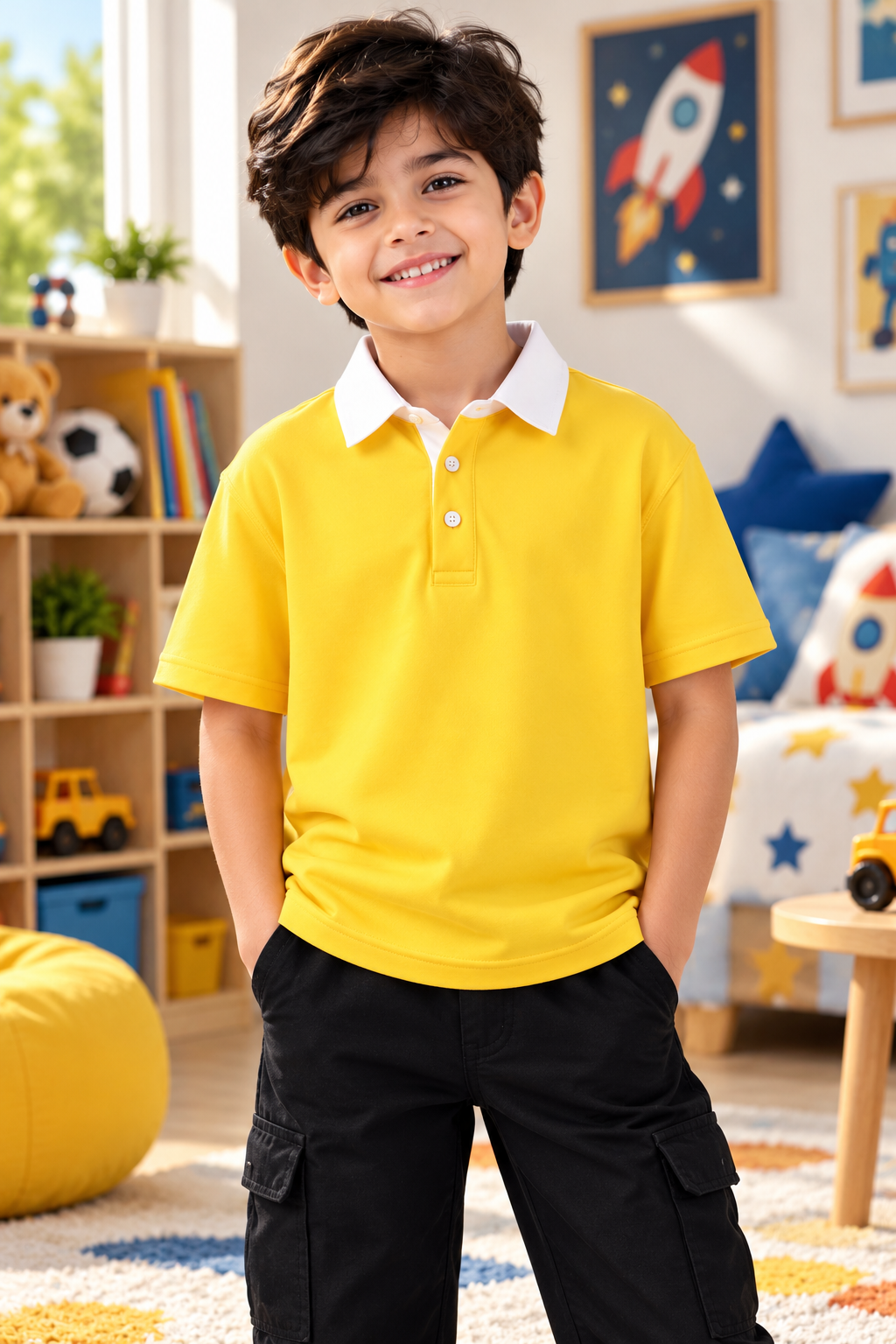 SAGOL POLO OVERSIZED T-SHIRT KIDS YELLOW