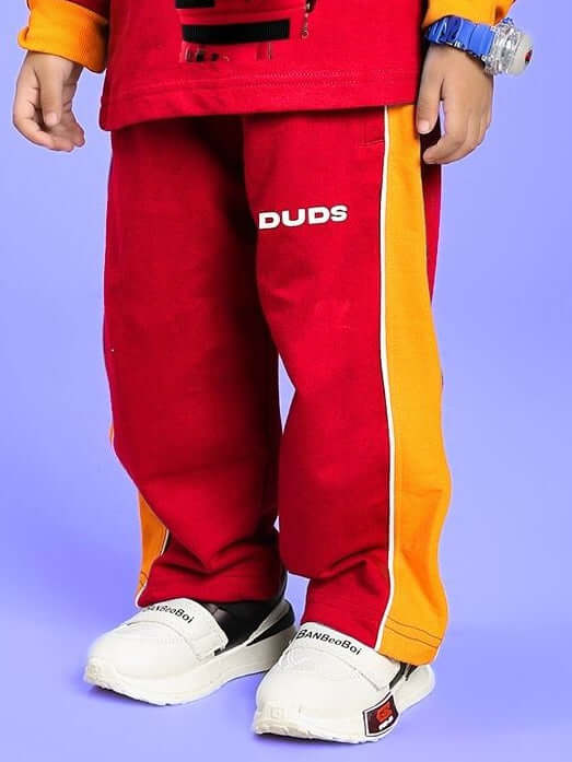 SANFORD STRIPE JOGGER FOR BOYS AND GIRLS RED ORANGE - KIDS JOGGER