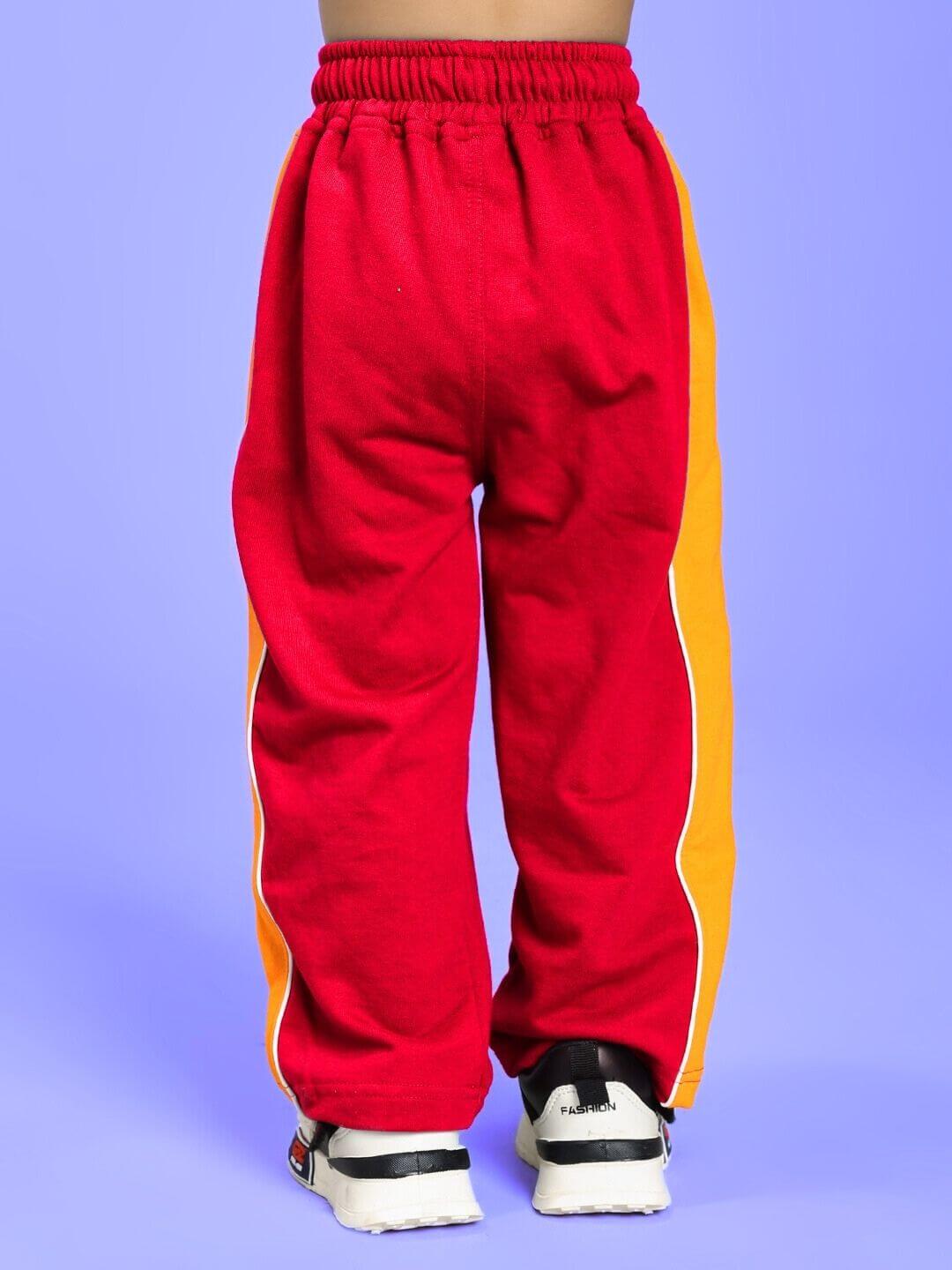 SANFORD STRIPE JOGGER FOR BOYS AND GIRLS RED ORANGE - KIDS JOGGER