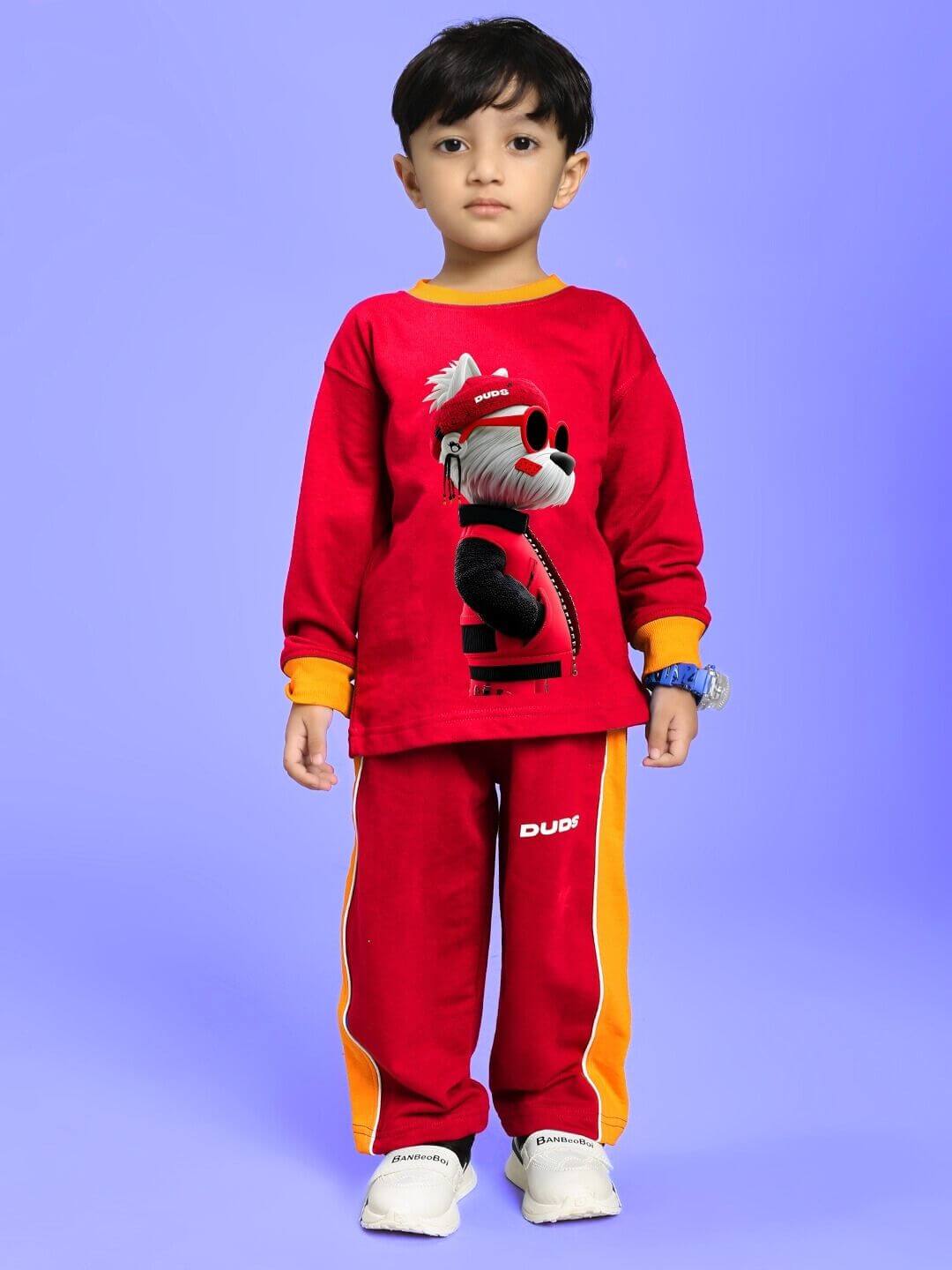 SANFORD STRIPE JOGGER FOR BOYS AND GIRLS RED ORANGE - KIDS JOGGER