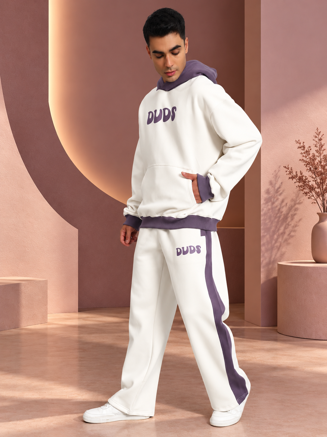 SELF LOVE FLEECE CO-ORD WHITE VIOLET - Wearduds, view 4