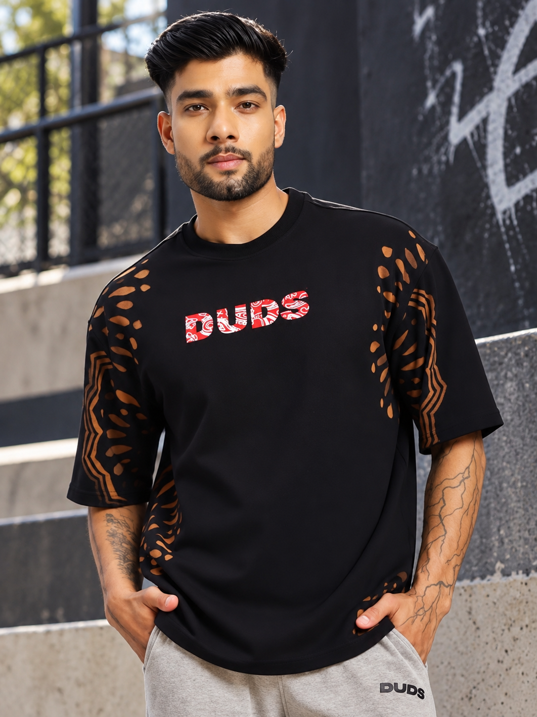 SHADOW SWIRL TIE-DYE T-SHIRT BLACK - Wearduds, view 1