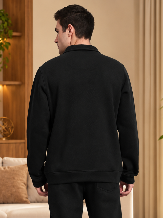 SHAGGY COTTON FLEECE JACKET BLACK - Wearduds, view 3