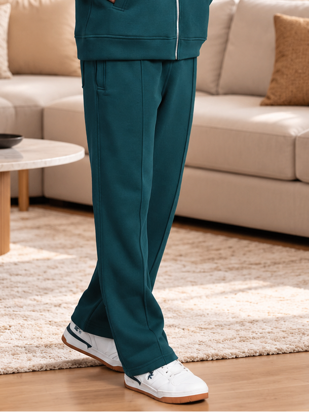 SHAGGY FLEECE JOGGER TEAL GREEN - Wearduds, view 2