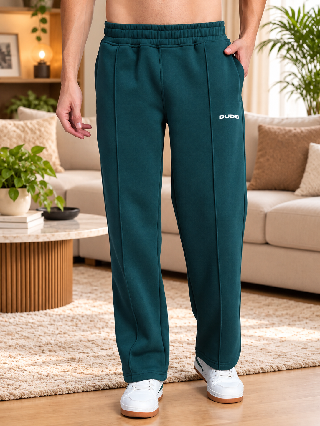 SHAGGY ZIPPER FLEECE CO-ORD SET TEAL GREEN - Wearduds, view 8