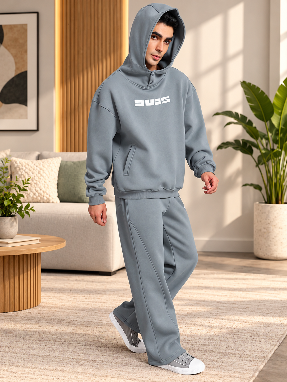 SHOOTER COTTON FLEECE CO-ORD GREY - Wearduds, view 1