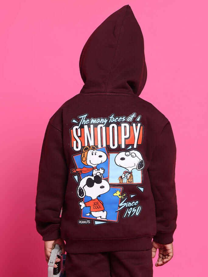 SNOOPY OVERSIZED HOODIE BOYS GIRLS WINE | Buy Online at Wearduds India