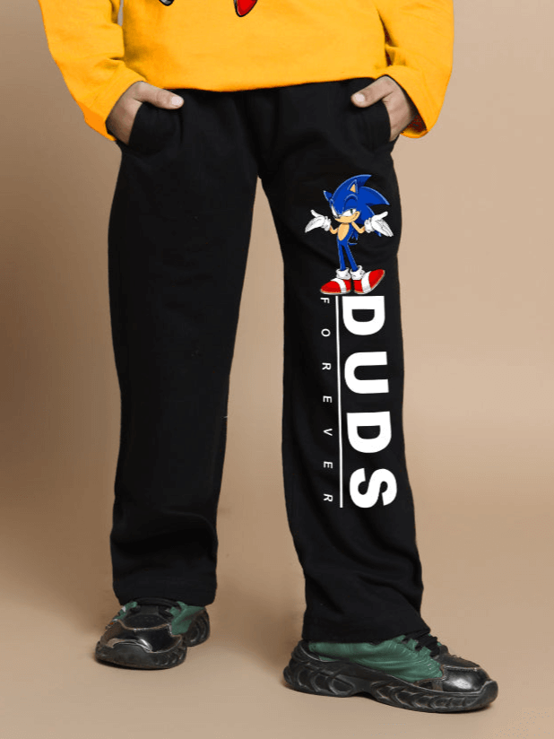 SONIC Jogger for Boys & Girls in Black by DUDS, customizable fit available, made to order, comfortable kids' fashion