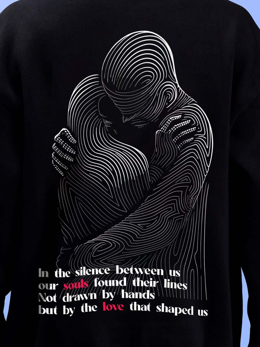 SOULS LOVE LINE ART OVERSIZE HOODIE BLACK - Hoodie