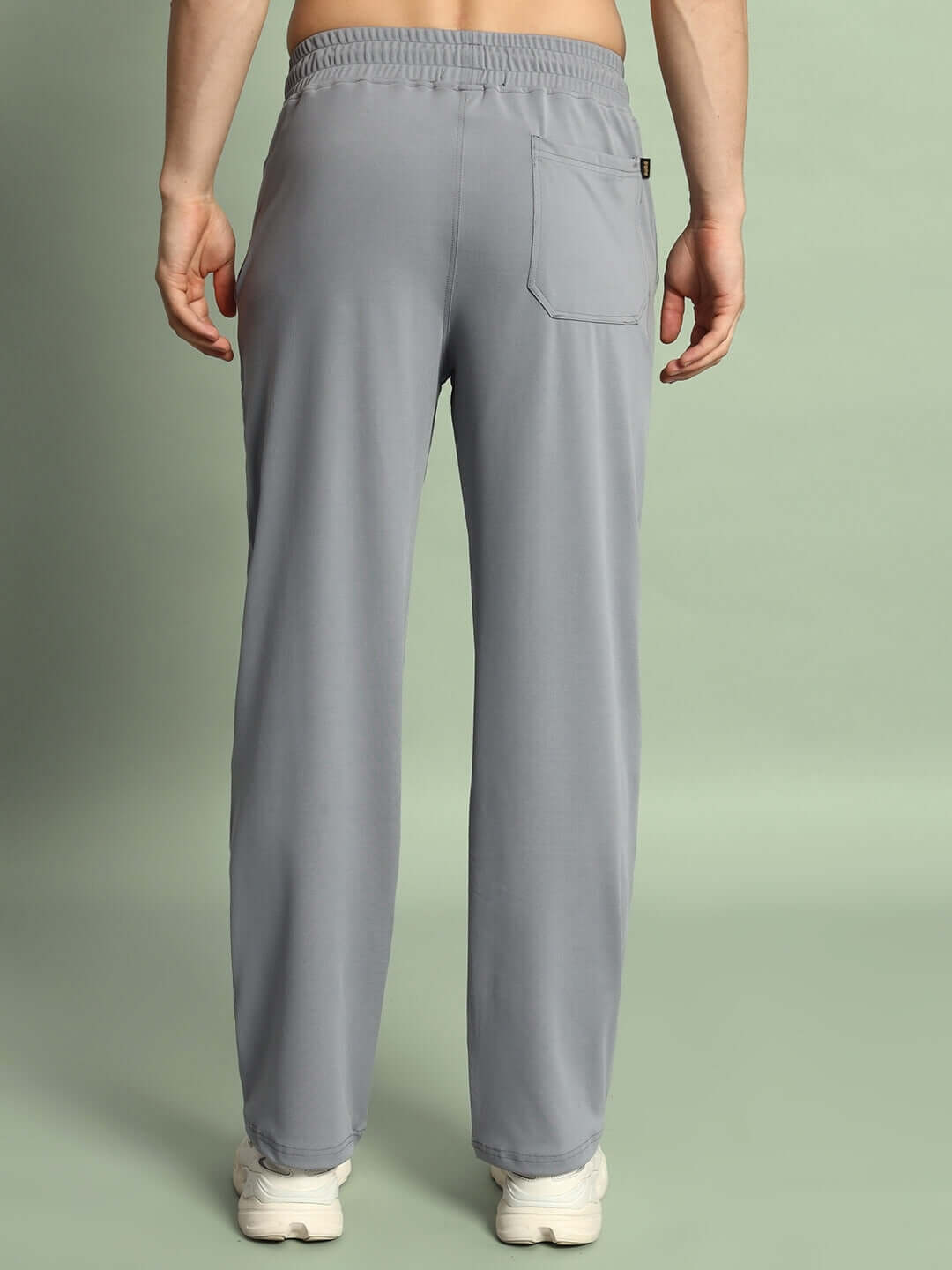 Back view of SPRINGY Relaxed Fit Grey Jogger showcasing elastic waistband and single back pocket.