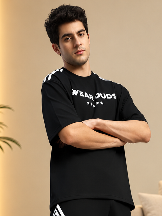 STAR JUMPER OVER-SIZED T-SHIRT BLACK - Wearduds, view 3