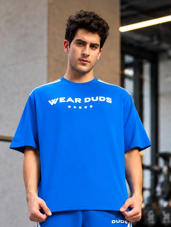 STAR JUMPER OVER-SIZED T-SHIRT ROYAL BLUE