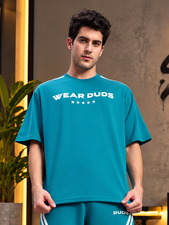 STAR JUMPER OVER-SIZED T-SHIRT TEAL
