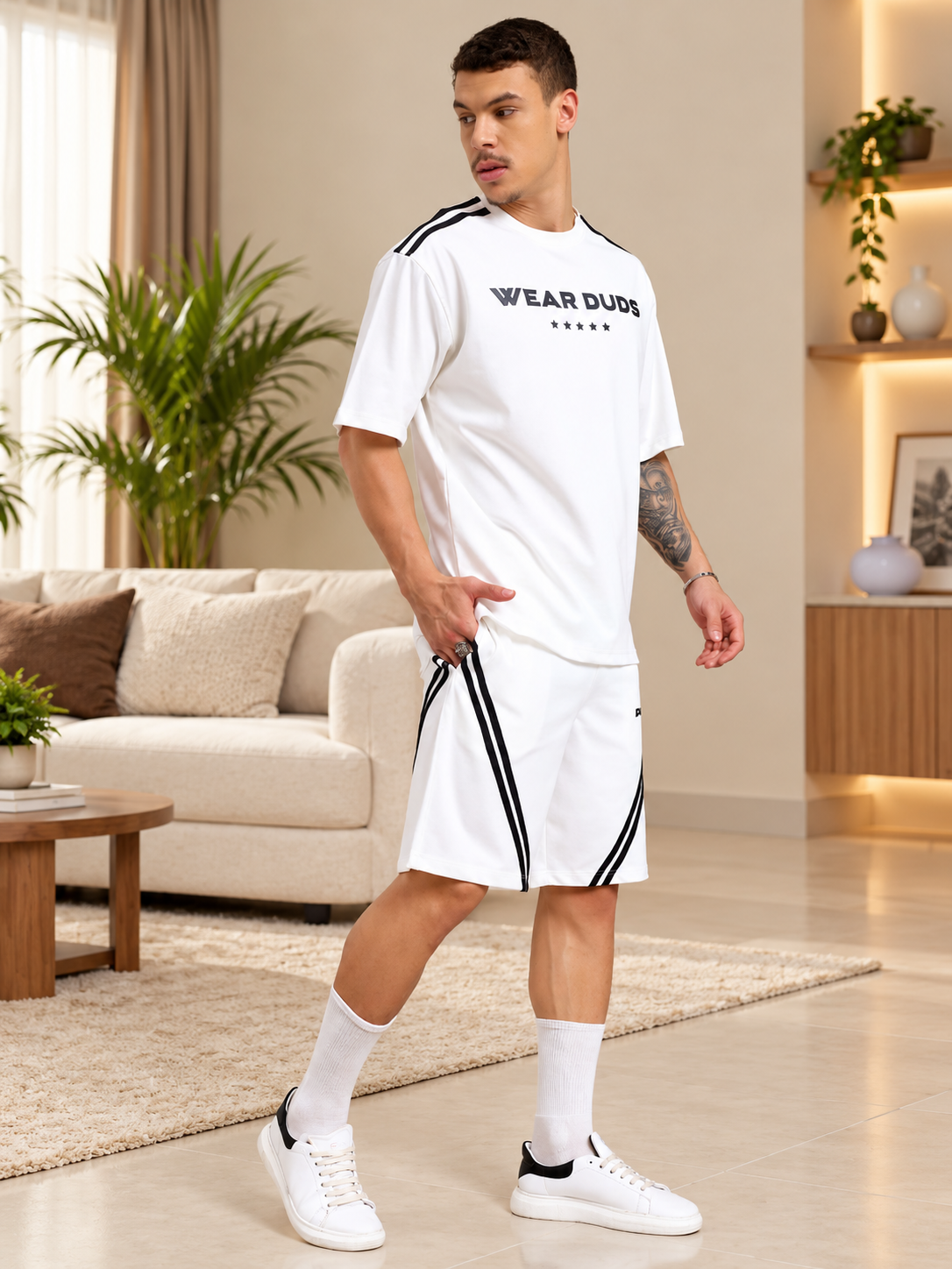 STAR JUMPER SUMMER CO-ORD SET OFF WHITE - Wearduds, view 2