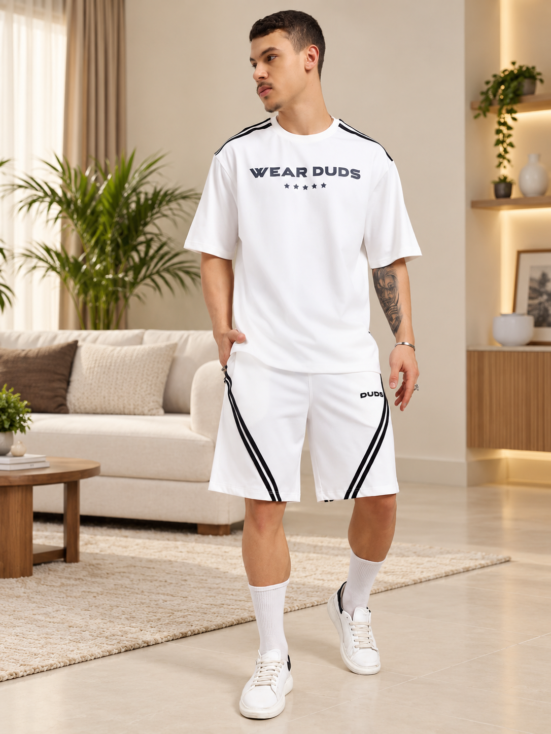 STAR JUMPER SUMMER CO-ORD SET OFF WHITE - Wearduds, view 4
