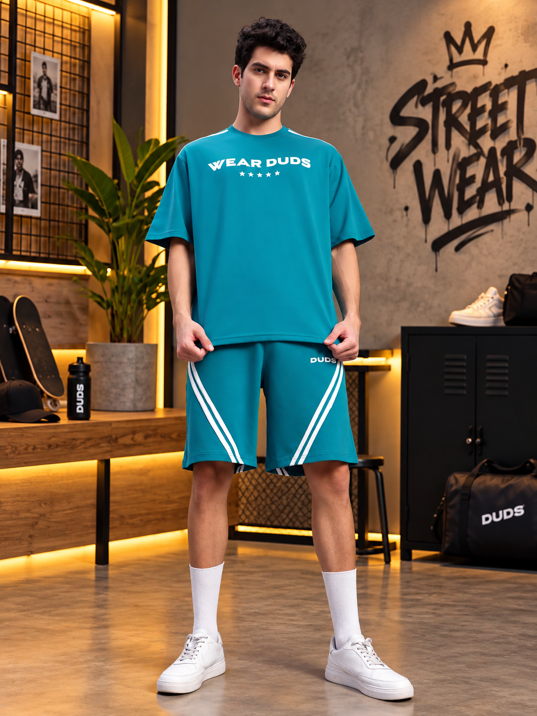 STAR JUMPER SUMMER CO-ORD SET TEAL - Wearduds, view 2