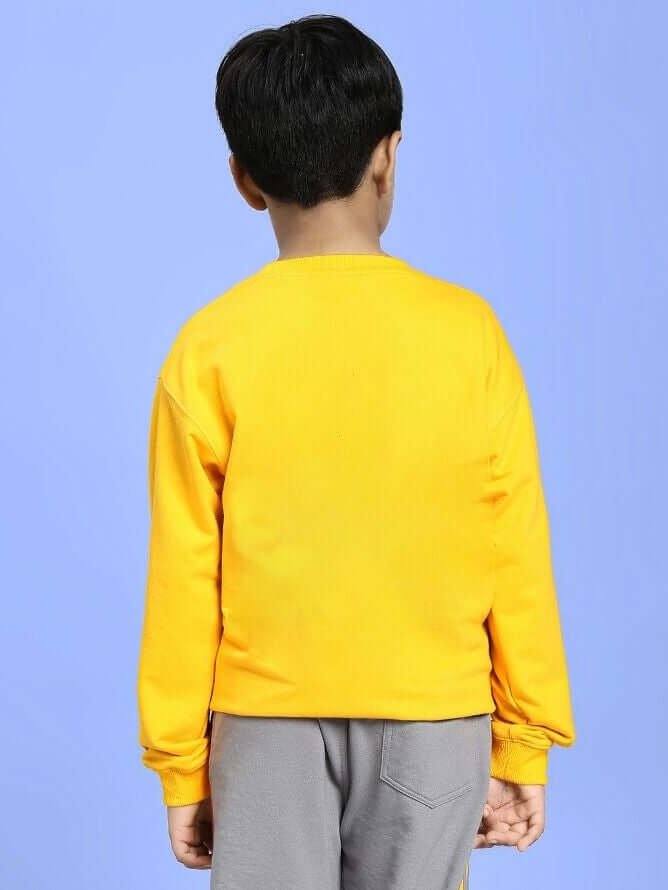 STAY WILD SWEATSHIRT FOR BOYS AND GIRLS YELLOW - KIDS SWEATSHIRT