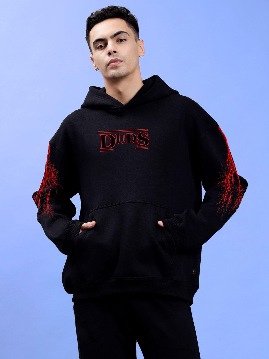 STRANGER THINGS OVERSIZE HOODIE BLACK - Hoodie
