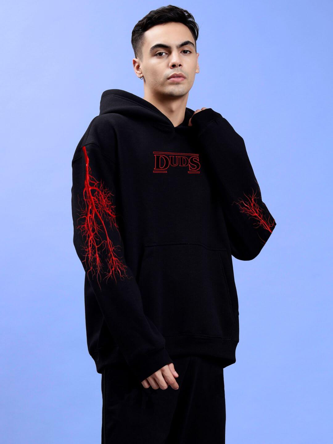 STRANGER THINGS OVERSIZE HOODIE BLACK - Hoodie