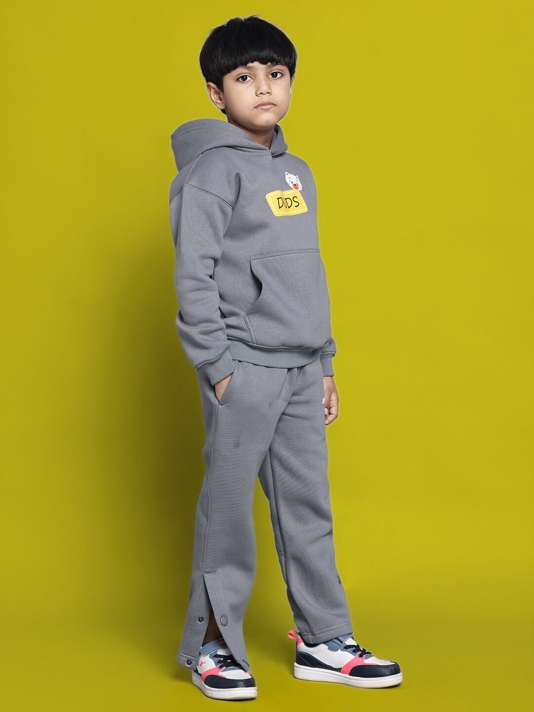 TABBY FLEECE CO - ORD FOR BOYS GIRLS GREY - KIDS CO - ORD SET