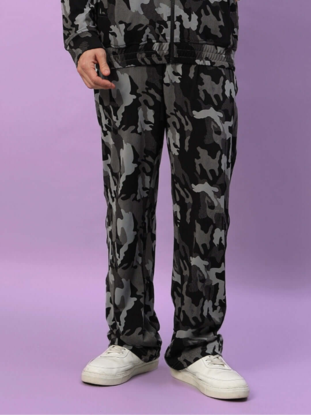 Trench Relaxed Pant Jogger in Camo Navy, stylish and customizable, tailored by DUDS. Available with custom-fit option for prepaid orders.