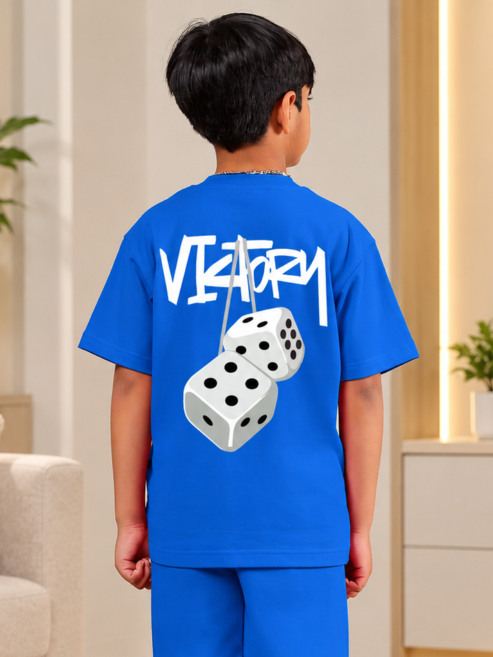 VICTORY T-SHIRT FOR BOYS GIRLS R-BLUE - Wearduds, view 1