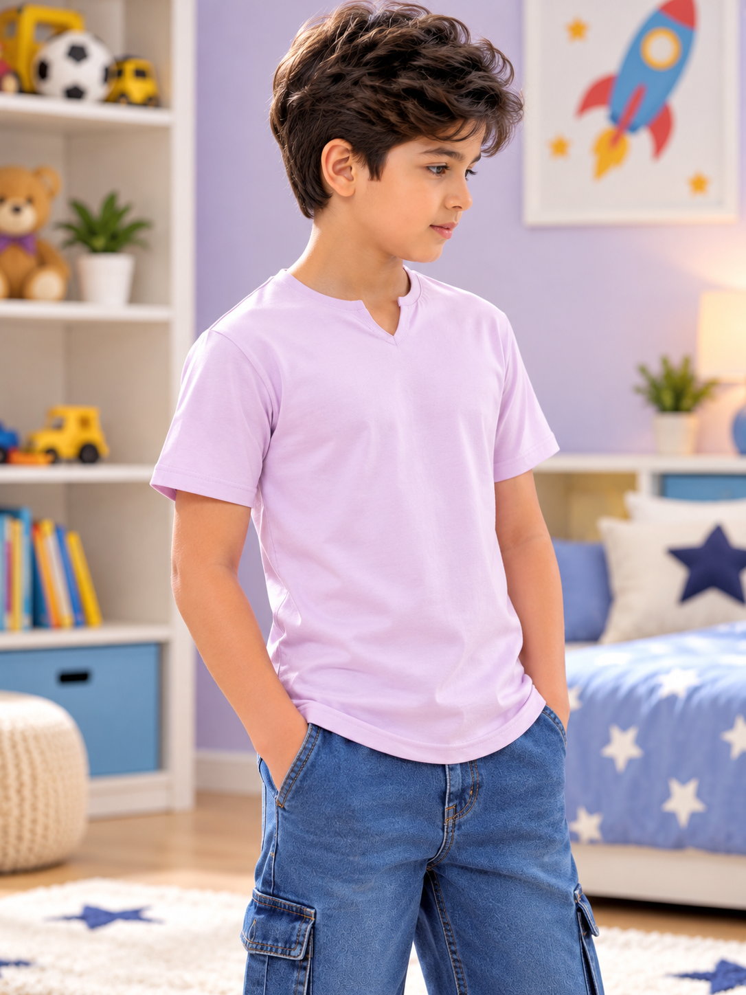 VIKING REGULAR T-SHIRT FOR BOYS GIRLS LILAC