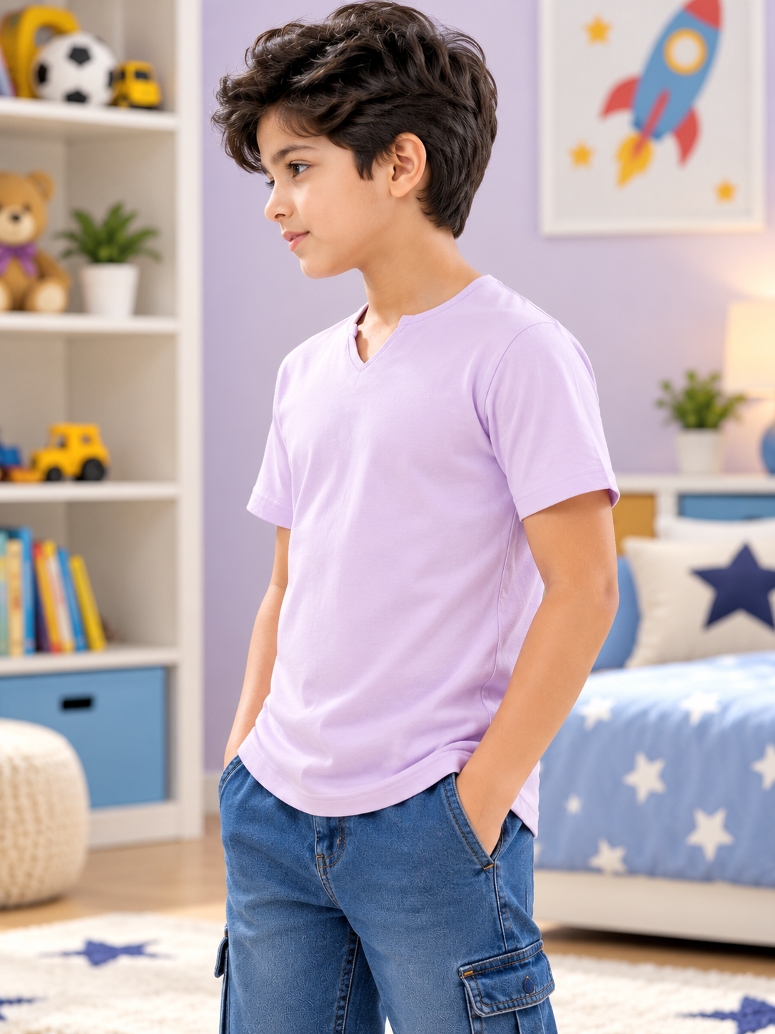 VIKING REGULAR T-SHIRT FOR BOYS GIRLS LILAC