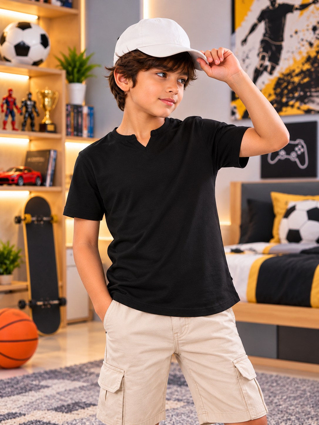 VIKING REGULAR T-SHIRT FOR BOYS GIRLS BLACK