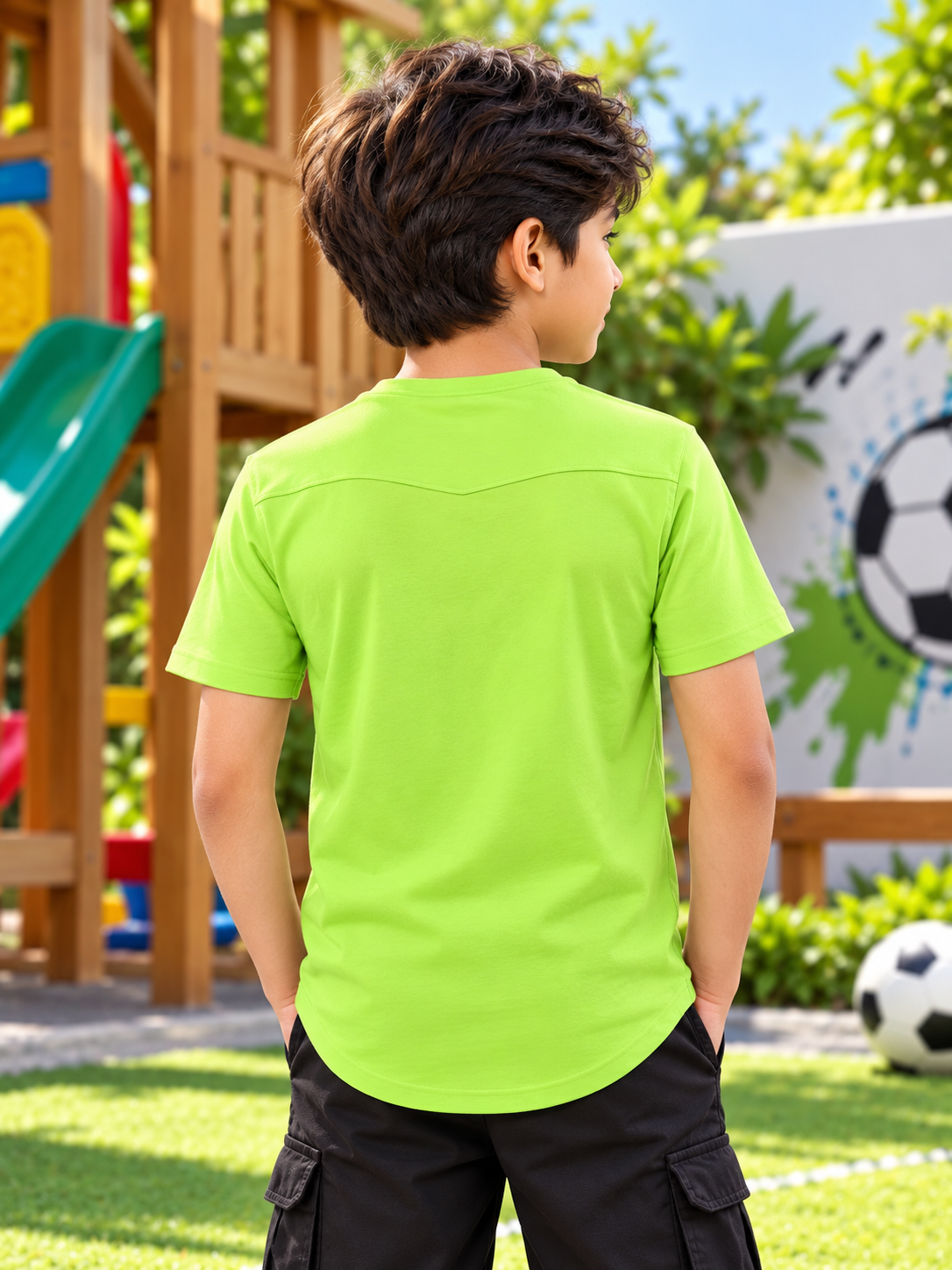 VIKING REGULAR T-SHIRT FOR BOYS GIRLS  NEON GREEN
