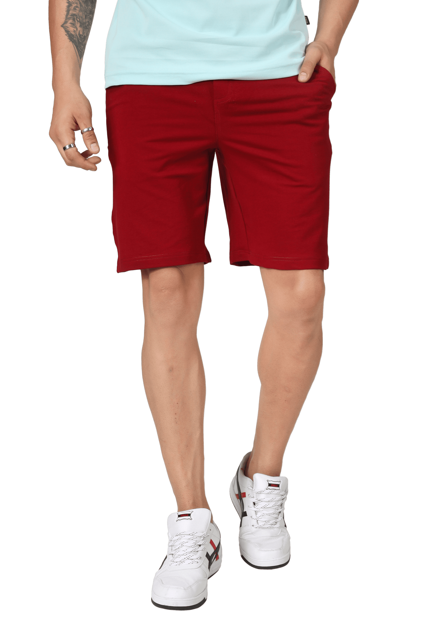 VINTAGE REGULAR FIT SHORTS BURGUNDY - SHORTS