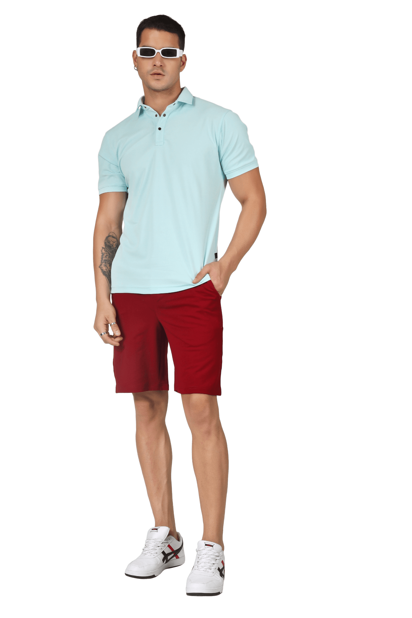 VINTAGE REGULAR FIT SHORTS BURGUNDY - SHORTS