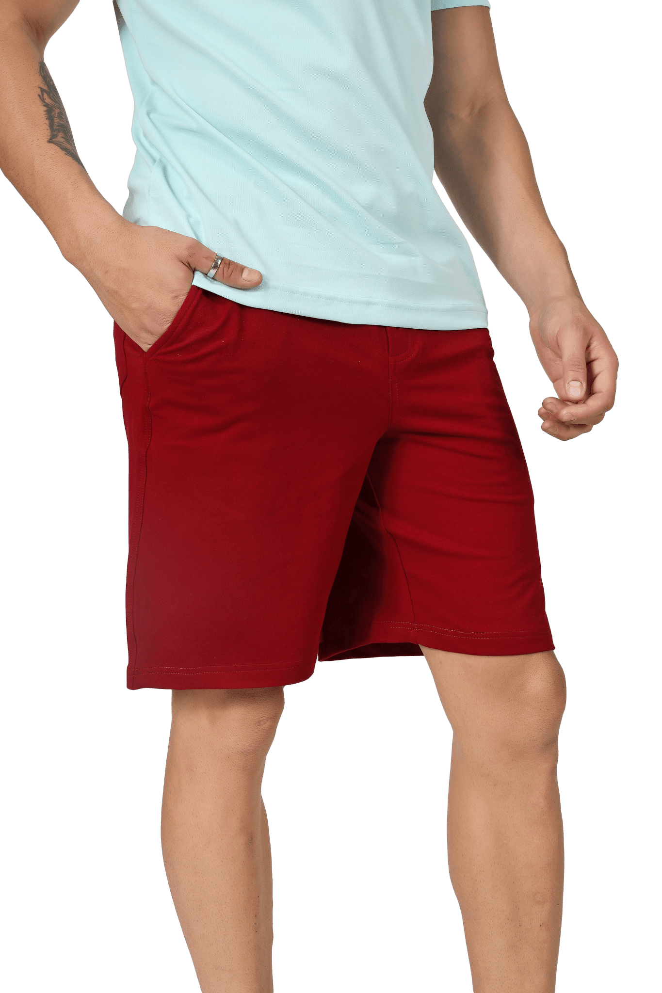 VINTAGE REGULAR FIT SHORTS BURGUNDY - SHORTS
