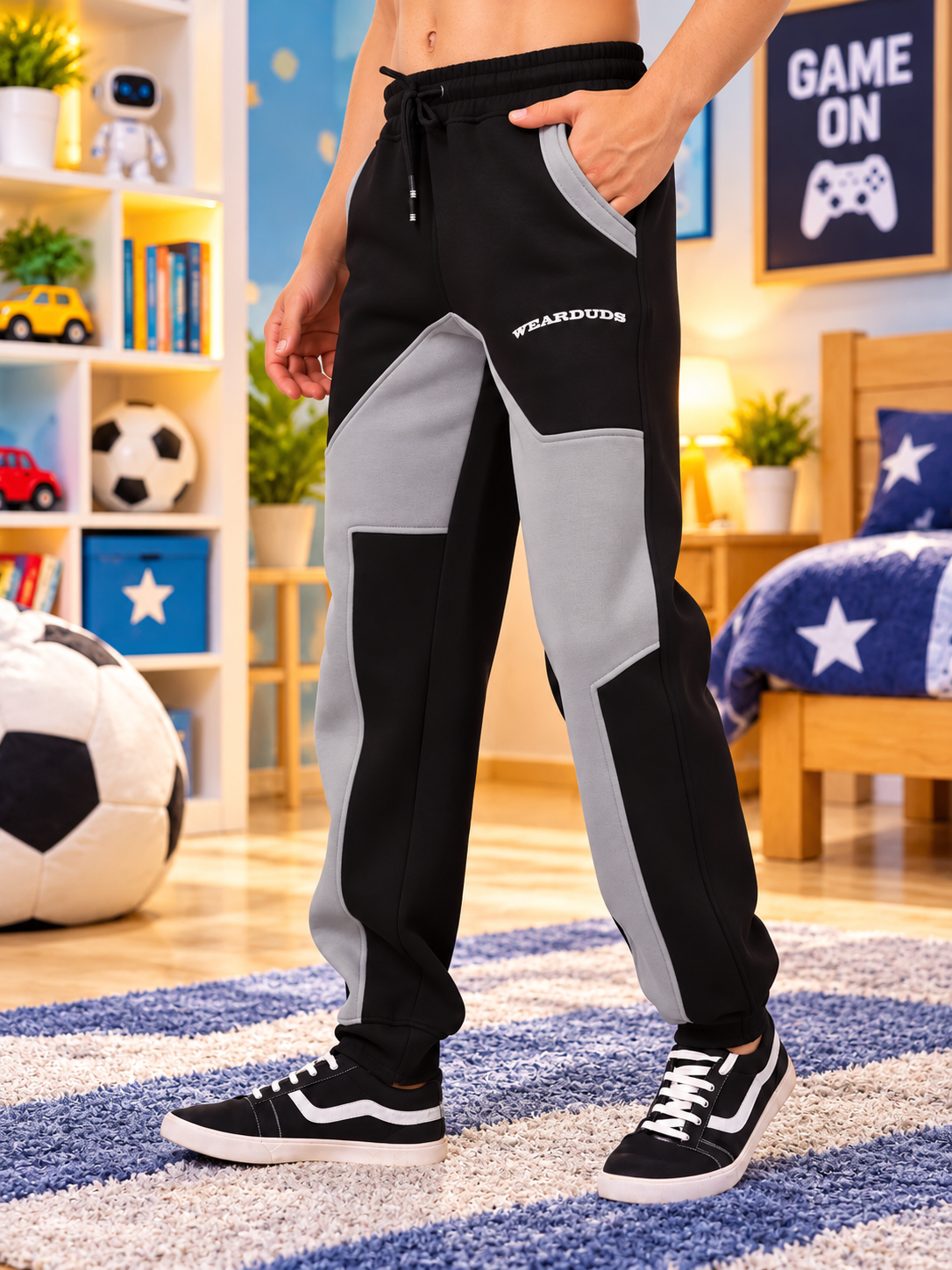 WD GORBCORE FLEECE PANT FOR BOYS GIRLS BLACK - Wearduds, view 1